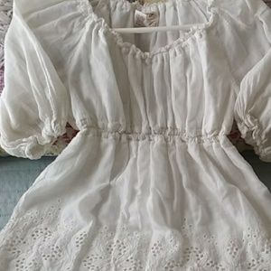 Cute Cream Embroiderd Top